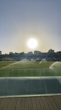 Soccer field irrigation observed in Ashdod stadium