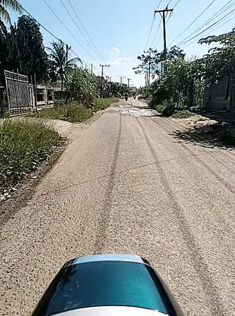 Late-night motorcycle ride recorded in Blangandam, Indonesia