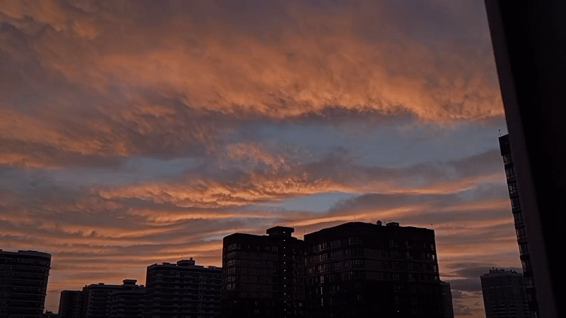 Krasnodar residential skyline at sunset, multiple angles