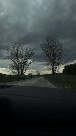 Vehicle captures road view near Beli Lom, Bulgaria