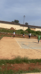 Volleyball game captured by witnesses in Jos, Nigeria morning