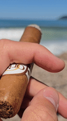 Person smokes cigar in Bar, Montenegro morning