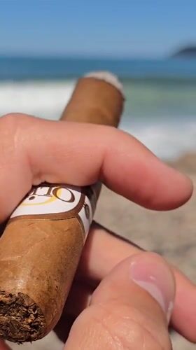 Person smokes cigar in Bar, Montenegro morning