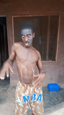 Young man documents painted performance art session in Onitsha
