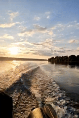 Sunset river scene near Chernushka, Russia