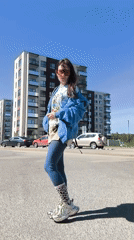 Woman in leopard-print socks spotted in Riga parking lot