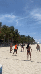 Beach activities documented during sunny afternoon in Playa del Carmen