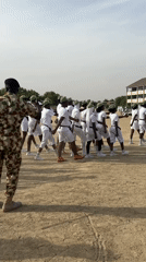 Uniformed group conducts marching formation exercise in Maiduguri