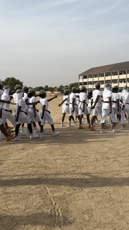 Uniformed group conducts marching formation exercise in Maiduguri