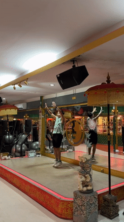 Dance studio session and Kuta street scenes, Bali night