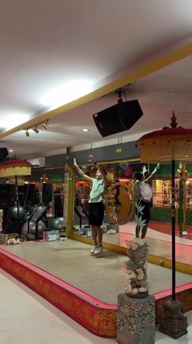 Dance studio session and Kuta street scenes, Bali night