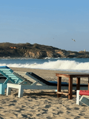 Beach relaxation captured at Brisas de Zicatela, Mexico