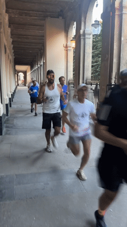 Paris scenes: joggers, shoes, restaurant encounter documented Tuesday evening