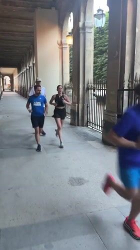 Paris scenes: joggers, shoes, restaurant encounter documented Tuesday evening