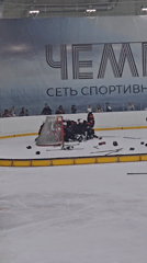 Youth hockey team celebrates at Moscow ice rink