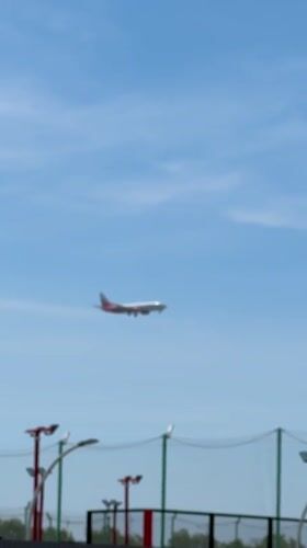 Two planes make landing approaches over Sirius, Russia