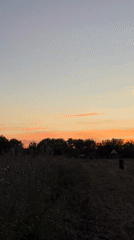Sunset over rural Chervonosilske, warm sky, quiet fields