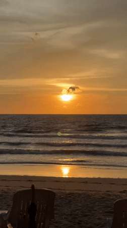 Bamboo swing at sunset on a Choeng Thale beach