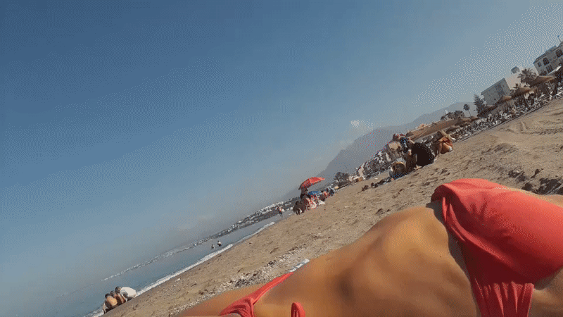 Beach day documented in Manilva, Spain over two hours