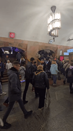 Morning rush hour activity observed at Moscow subway station