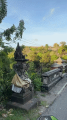 Roadside scene with ocean view recorded in Kuta Selatan