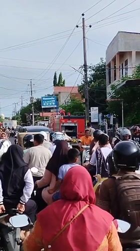 Fire truck responds to incident in Lhokseumawe, Indonesia