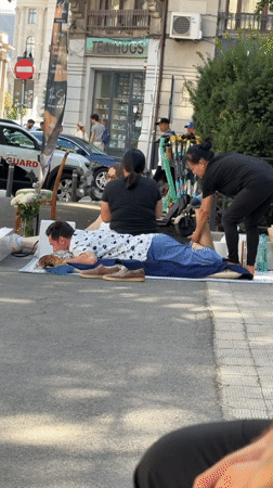 Thai cultural event with street massage demo in Bucharest
