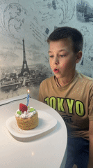 Birthday celebration with cake in Chaikovsky, Russia