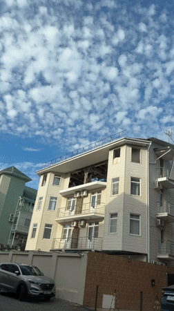 Mixed scenes documented in Sochi-Sirius region include damaged building
