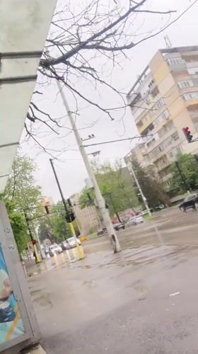 Person in hooded sweatshirt recorded in close-up video in Ruse