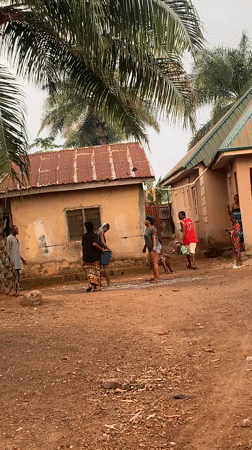 Morning community activities captured in Akwanga village yards