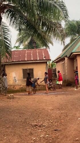 Morning community activities captured in Akwanga village yards