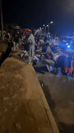 Nighttime street market draws crowds in Bukuru, Nigeria