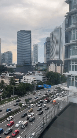 Heavy traffic observed on Kuala Lumpur highway during morning hours