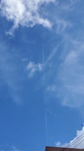 Aircraft contrails and cloud formations observed over Curitiba skies