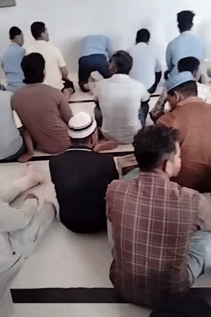Friday prayers underway at a Dhaka mosque