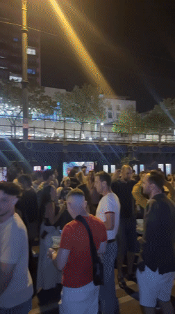 Late-night street dancing with a DJ in Budapest
