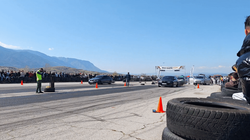 BMW drag racing event draws crowds in Kraynitsi, Bulgaria