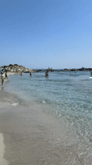 Sunny morning at a Sardinian beach in Villasimius
