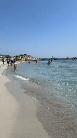 Sunny morning at a Sardinian beach in Villasimius