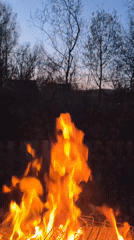 Evening fire tending observed in Узяр, Russia