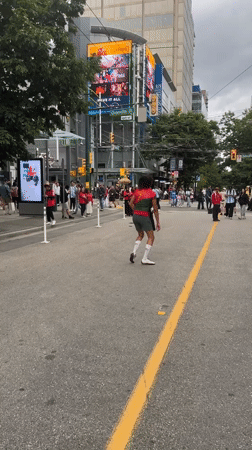 Soccer festival takes over downtown Vancouver's Robson Street plaza
