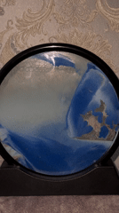 Art collection featuring sand, paintings, sculptures documented over six minutes