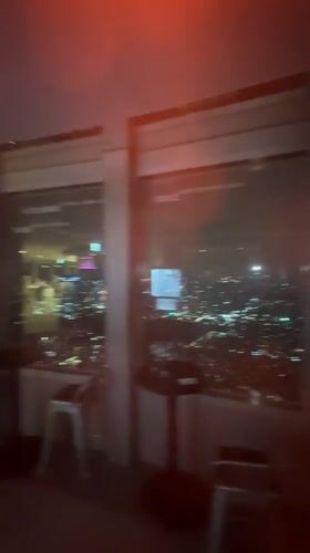 Night view of Zagreb captured from observation deck