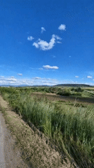 Person's shadow captured on rural road in Dragijevo, Bulgaria