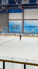 Figure skaters perform on ice rink in Odintsovo