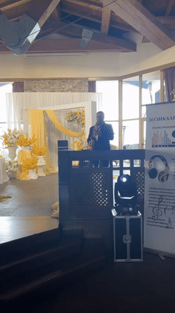 Saxophonist performs at wedding venue in Razlog, Bulgaria