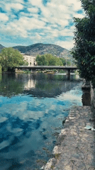 Kayaker and wildlife observed on calm Trebinje river afternoon