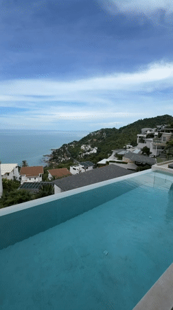 Hillside villa neighborhood and coastal roads in Baan Chaweng Noi