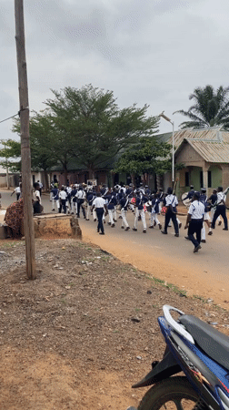 Marching band parades through Akwanga streets in morning procession